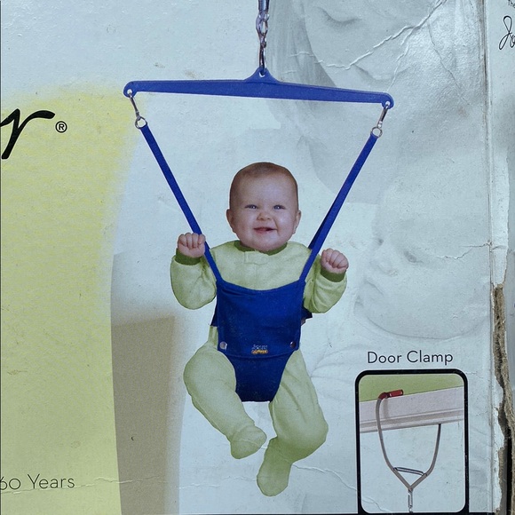 The Original Jolly Jumper Baby Exerciser Spring Bouncer Blue with Door Clamp - Picture 3 of 10